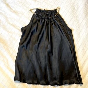 NICOLE MILLER New York woman’s black to with gold straps size S Black color